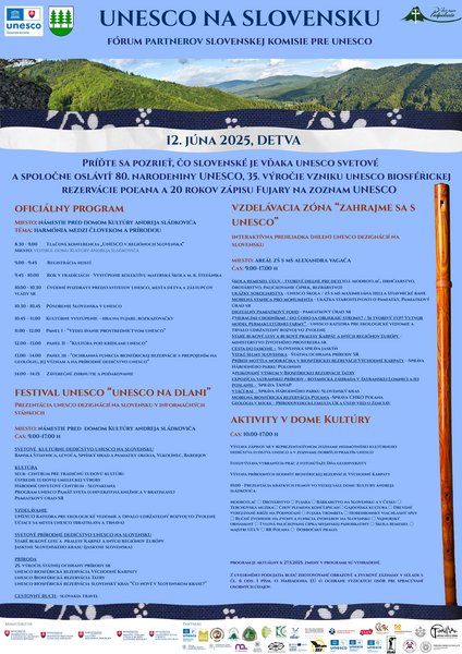 Plagát s programom podujatia