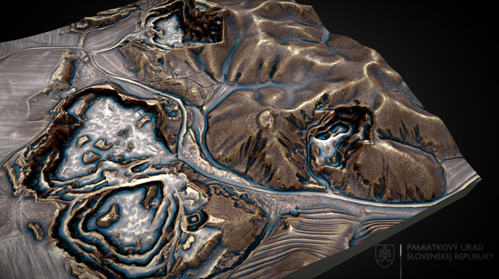 3D model hradiska Hôrka v Rajci a Veľkej Čiernej